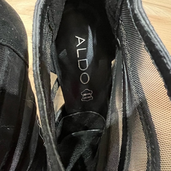 ALDO Platform Black Mesh Booties - Women's Size 7.5 - Picture 7 of 8